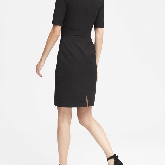 Banana Republic Bi-Stretch Sheath Dress in Black - Picture 2 of 7